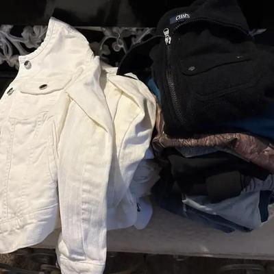 Women’s Clothing - S - White Denim Jackets - Ralph Lauren, Elle, Coldwater Creek + Shirts + Jeans