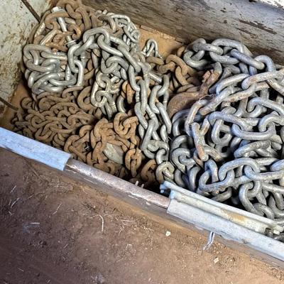 Metal Box Full of Tow Towing Chains
