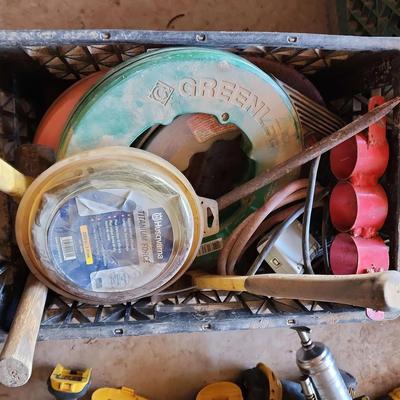 Tools Mystery Crate - Husqvarna Trimmer Line, Hammers, Greenlee Steel Fish Tape