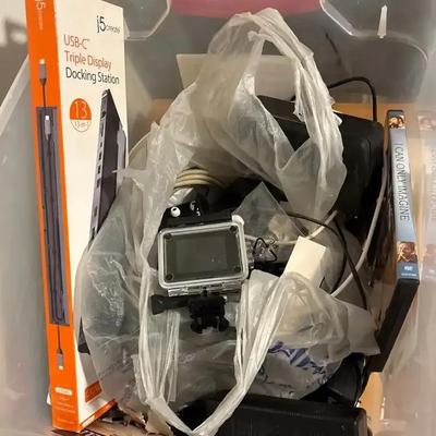 Electronics - GoPro, Brookstone Alarm Clock + WiFi Camera, USB-C Docking Station - Untested