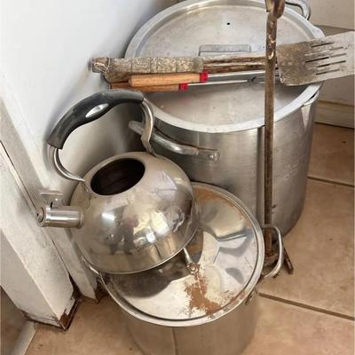 Cooking - Turkey Fryer, Stock Pot, Tea Kettle, Branding Iron + Utensils