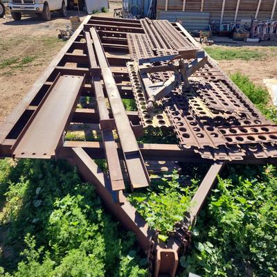 20 Ft Trailer Metal Frame No Decking, Needs Tires, Hitch Attachment, Metal Beams Incl *NOT Sheets