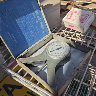 VTG Tools Original Box - Miracle Point Magnetic Protractor, 2 NSK Japan Micrometer, Dial Bore Gauge