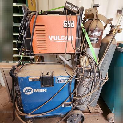 Miller Millermatic 210 MIG Wire Feed Welder & Vulcan 200 Protig Industrial Welder W/2 Tanks