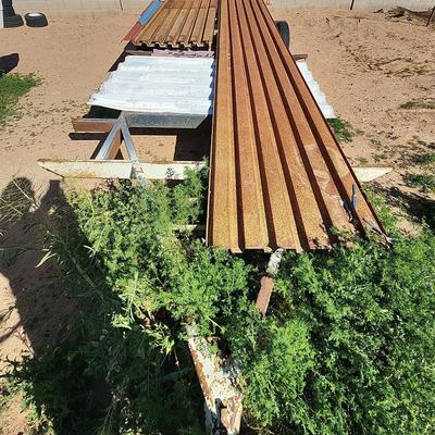 18 Ft Trailer, Metal Slat Frame Bed, Needs Tires, Has Title, *Does NOT Include Sheet Metal Pictured*