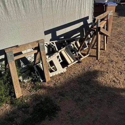 Ladders - Folding And Step Stools. 5 Wood Saw Horses