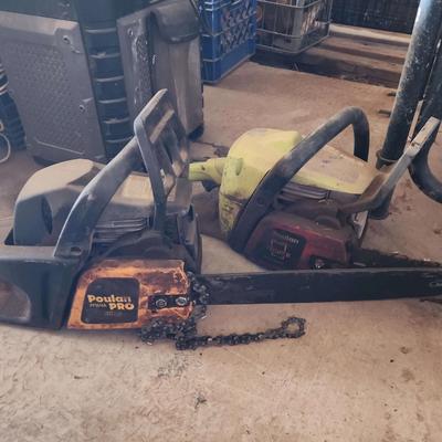 (2) Poulan Chainsaws - Pro 18" Gas Powered Chainsaw & Predator Gas Powered Chainsaw 