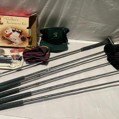 6 Golf Clubs + Accessories + New Foot-Joy 13D