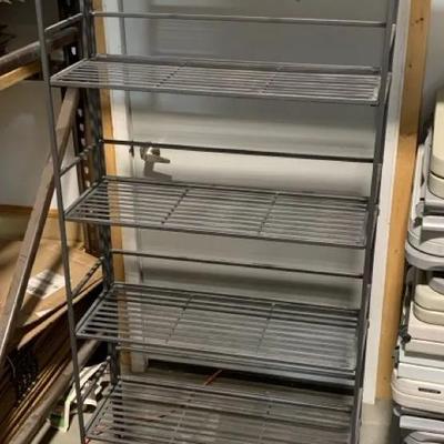 Folding Metal Bookshelf, 68-1/2” tall