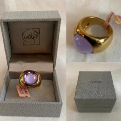 Lalique Carbachon Dome Ring ~Size 6