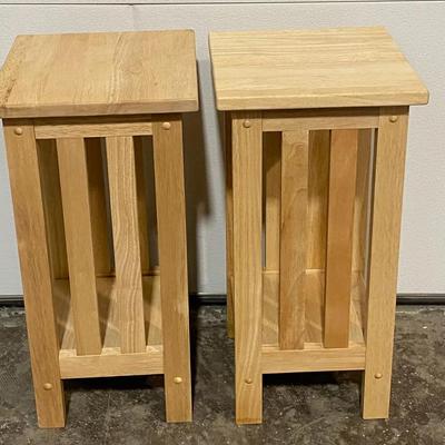 Mission Style Rock Maple Side Table Pair