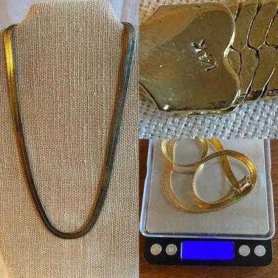 14k Yellow Gold 20” Necklace, 28.5 Grams