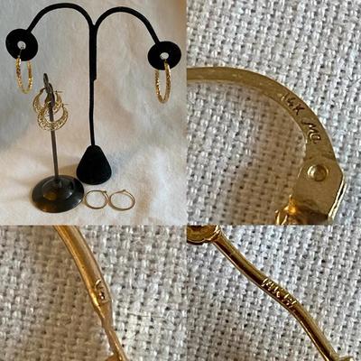 14k Gold Earring Lot 