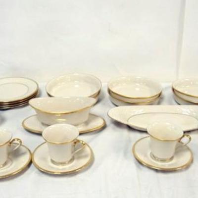 Sale Photo Thumbnail #65: 1065	LENOX 33 PC GROUP OF ETERNAL DINNERWARE
