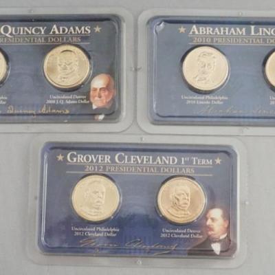 Sale Photo Thumbnail #143: 1143	3 SETS OF ONE DOLLAR US PHILADELPHIA AND DENVER UNCIRCULATED PRESIDENTIAL COINS 2008, 2010, 2012
