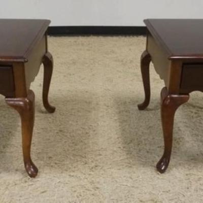 Sale Photo Thumbnail #217: 1217	PAIR OF 1 DRAWER LAMP END TABLES, EACH APPROXIMATELY 21 IN X 27 IN X23 IN H
