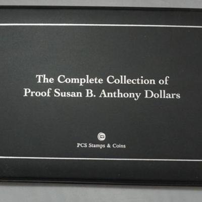 Sale Photo Thumbnail #166: 1166	SUSAN BE ANTHONY DOLLARS 1979 S, 1980 S, 1981 S, 1999 P WITH STAMPS
