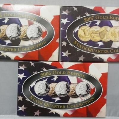 Sale Photo Thumbnail #162: 1162	3 SETS - GOLD EDITION STATE QUARTER COLLECTION 2003, 2005, 200
