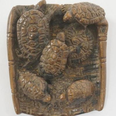 Sale Photo Thumbnail #80: 1080	CARVED ASIAN NETSUKE, IMAGES OF TURTLES, APPROXIMATELY 2 IN H
