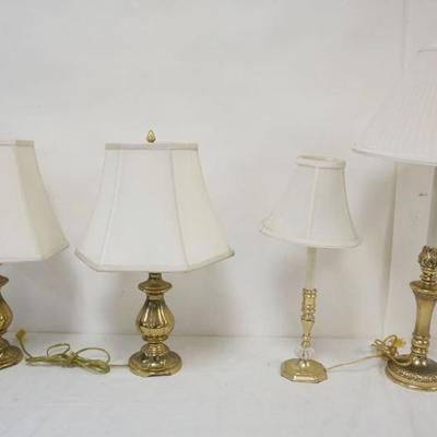 Sale Photo Thumbnail #204: 1204	GROUP OF BRASS TABLE LAMPS, TALLEST APPROXIMATELY 32 IN HIGH
