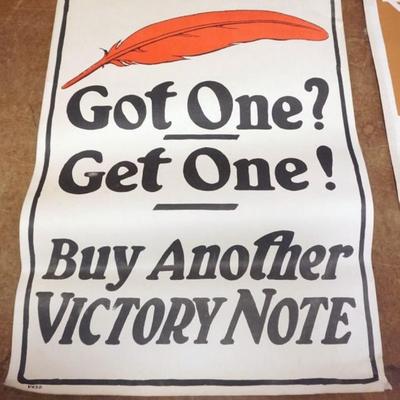 Sale Photo Thumbnail #21: 1021	ORIGINAL WWI POSTER, APPROXIMATELY 21 IN X 28 IN, WEAR ON EDGES
