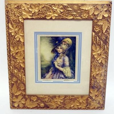 Sale Photo Thumbnail #58: 1058	JOHN KNOWLES HARE FRAMED AND MATTED SIGNED PRINT TITLED *LA VALLIERE*
