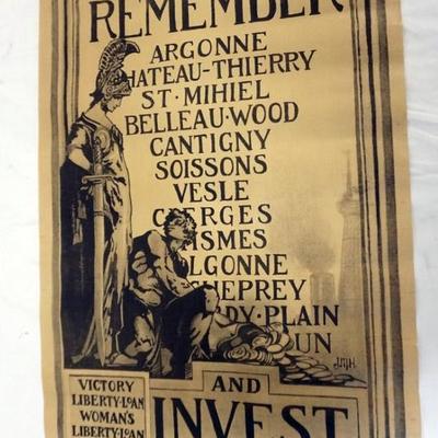 Sale Photo Thumbnail #28: 1028	ORIGINAL WWI POSTER, APPROXIMATELY 29 3/4 IN X 20 IN, WEAR ON EDGES

