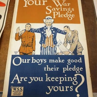 Sale Photo Thumbnail #22: 1022	ORIGINAL WWI POSTER, APPROXIMATELY 32 IN X 21 IN, WEAR ON EDGES
