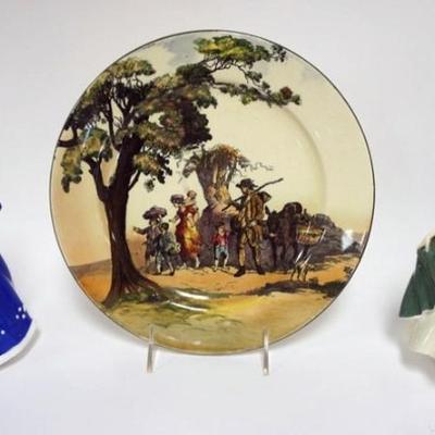 Sale Photo Thumbnail #64: 1064	ROYAL DOULTON GROUP INCLUDING 10 1/2 IN PLATE *THE GYPSIES* AND MAKENZIE & ELEGANCE FIGURINES
