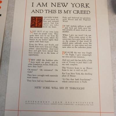 Sale Photo Thumbnail #25: 1025	ORIGINAL WWI POSTER, APPROXIMATELY 23 1/2 IN X 16 IN, WEAR ON EDGES
