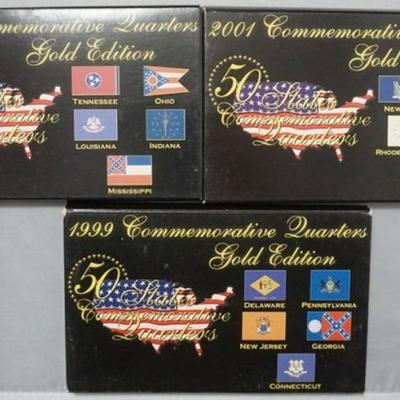 Sale Photo Thumbnail #164: 1164	3 SETS - COMMEMORATIVE GOLD STATE QUARTER COLLECTION 1999, 2000, 2001

