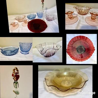  Vintage Colored Glass Collection From Murano, Indiana And More 