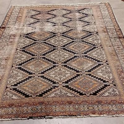 Turkish Anatolian Hand Knotted Vintage Wool Rug 6' 2" X 9'4"