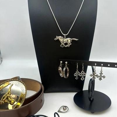 Lot of Sterling Silver Jewelry: Nickel Silver & More