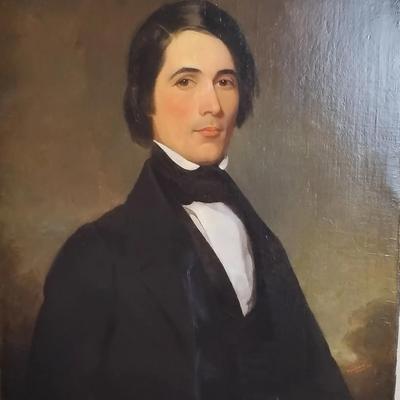 Oil On Canvas Portrait Of Young Man