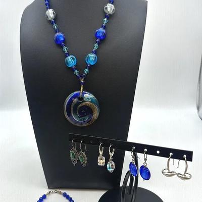 Lot of Sterling Silver Jewelry: Crystal & More