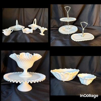  Vintage Fenton And Indiana Milk Glass Collection 