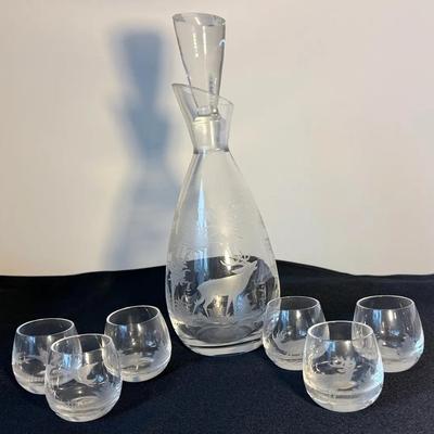  Vintage Mid Century West German Crystal Decanter Set 