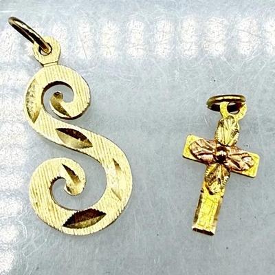14k And 10k Yellow Gold Pendants 