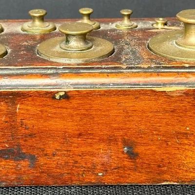 Antique Brass Scale Weight Set
