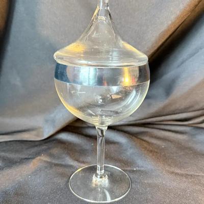  Vintage Dorothy Thorpe Silver Banded Candy Dish 