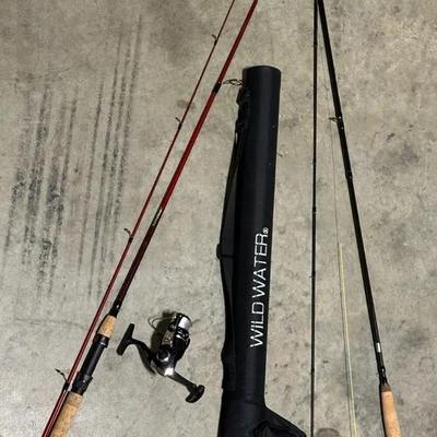 4 Piece Fishing Gear- Wild Water Fly Fishing Rod + Case, Berkley Cherrywood HD Fishing Rod + Reel