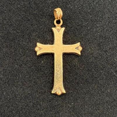 10K Gold 1” Cross Pendant