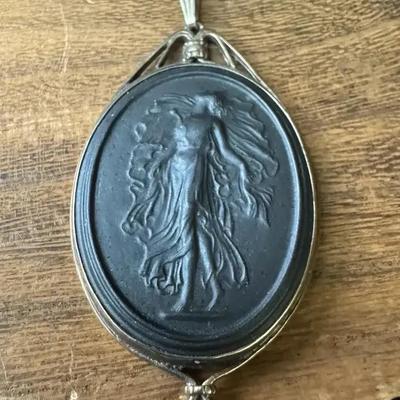Wedgwood Sterling Silver Basalt Stoneware Cameo Pendant