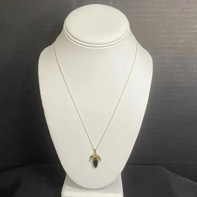 Silver Italian Chain with 12k Gold Pendant 