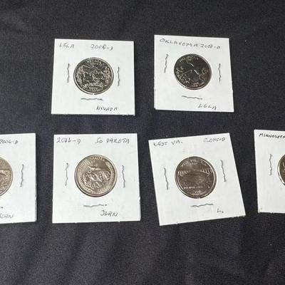 Six Denver Mint Quarters Circa 2005-2008
