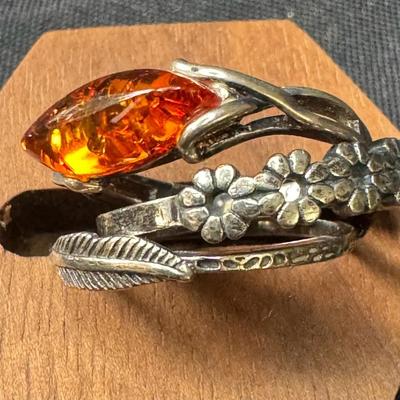 Three .925 Silver Rings