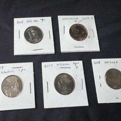 Five Philadelphia Mint Quarters & One Philadelphia Mint Dollar