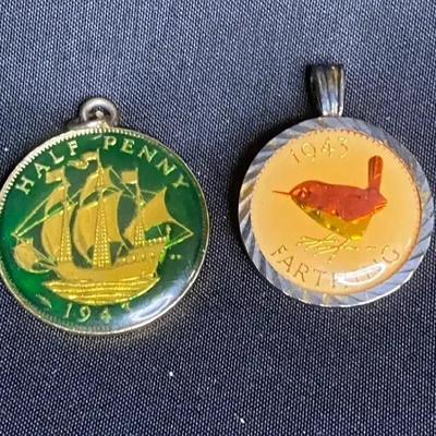 1943 Farthing and Half Penny Pendants