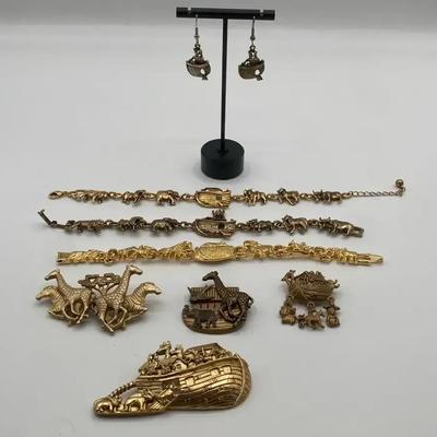 Ark and Animals Jewelry Collection with Bracelets and Pins